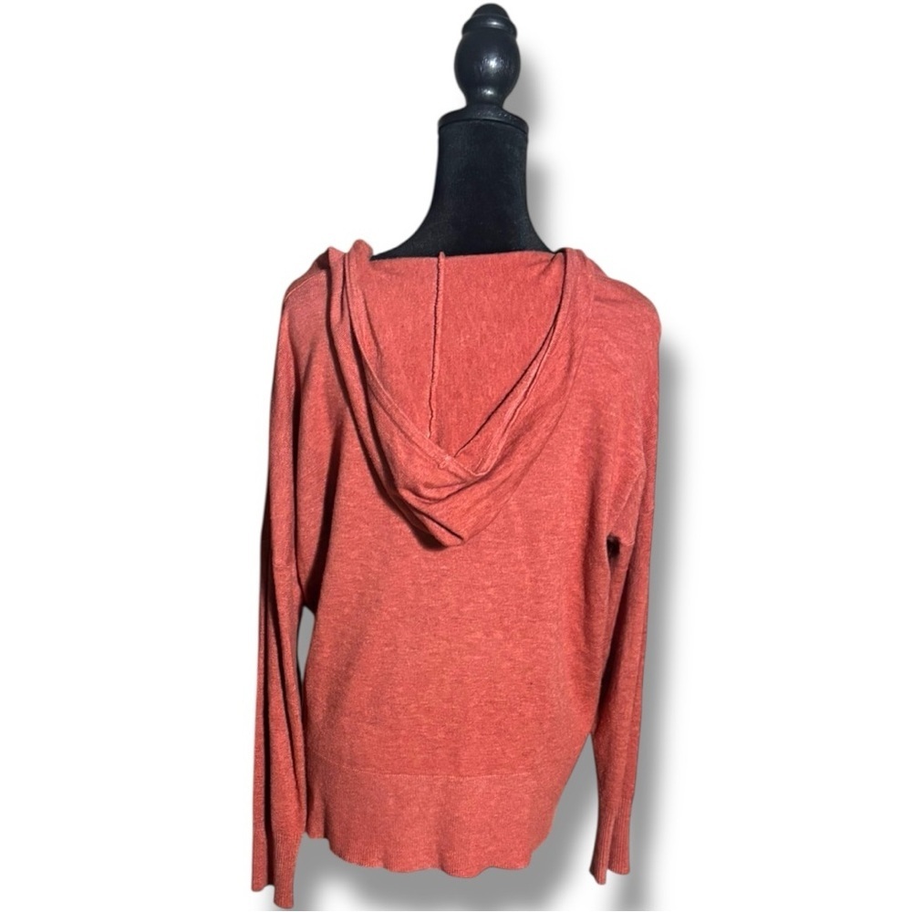 Dreamers Cozy Super Soft Long Sleeve V Neck Rust Hoodie - Picture 5 of 15